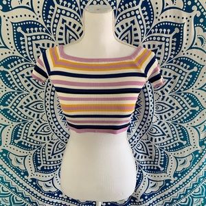 Dance & Marvel Striped Crop Top